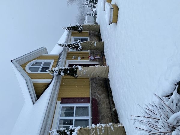 Maison,lumineuse, toit cathédrale, poutres apparentes, aire ouverte, à la campagne.