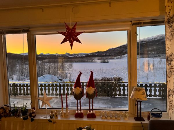 Magnificent fairytale, scenic location in northern Norway. Northern lights, midnight sun, fjords.