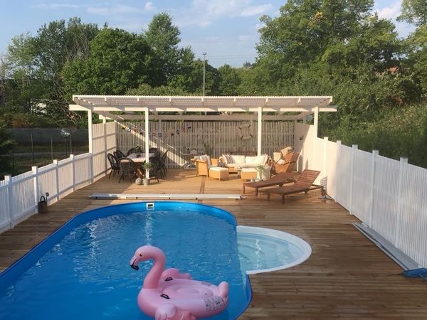 House with pool near lake in a beautiful part of Sweden