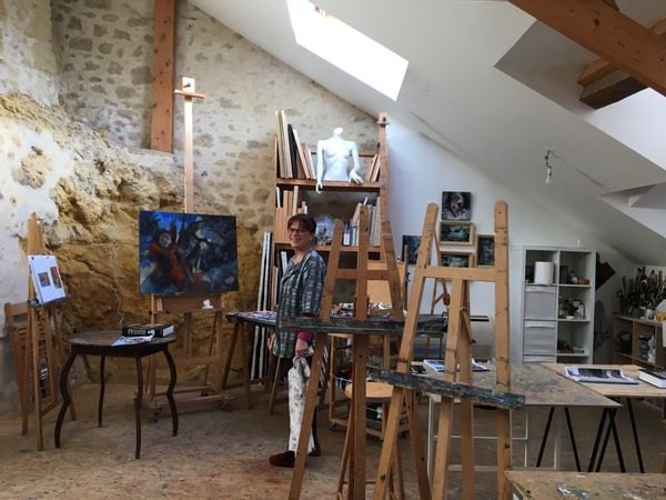 Maison d'artiste dans les vignes des coteaux de Vouvray.  Loire Valley