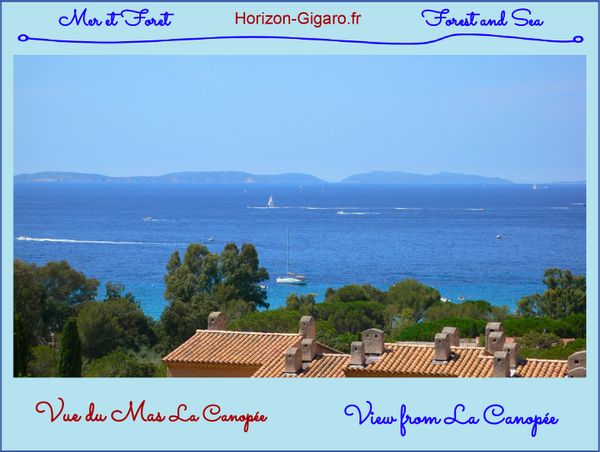 La Canopée - Vue panoramique sur les iles - 500 m. de la Plage de Gigaro - 500 m. de la piscine