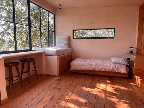 100% sustainable house in the middle of the forest.