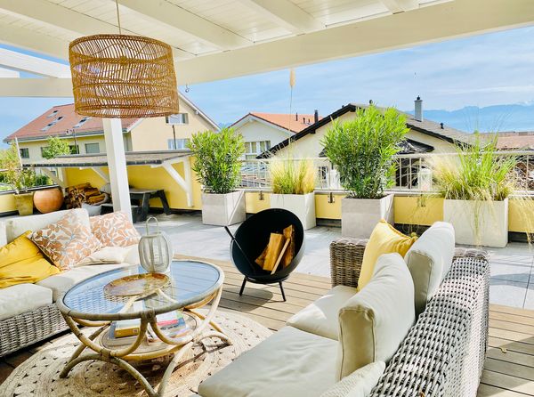 Maison mitoyenne avec une vue sur le Lac Léman et le Mont Blanc