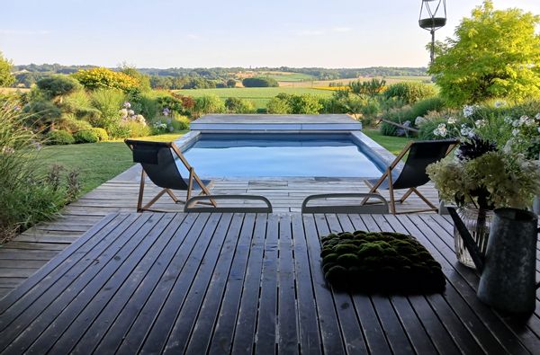 Maison avec vue sur la campagne chalossaise.