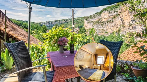 Studio avec terrasse - Jardin dans la falaise