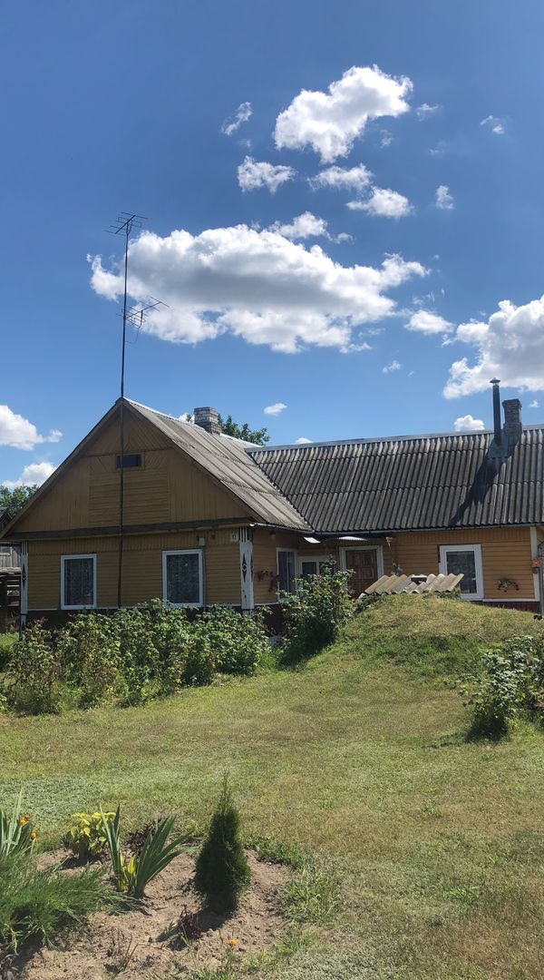 Beautiful wooden house with the garden (apple trees, pears, plums, cherries)