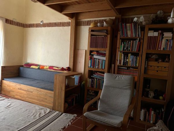 Vera's private room. Big vaulted room with  sleeping loft