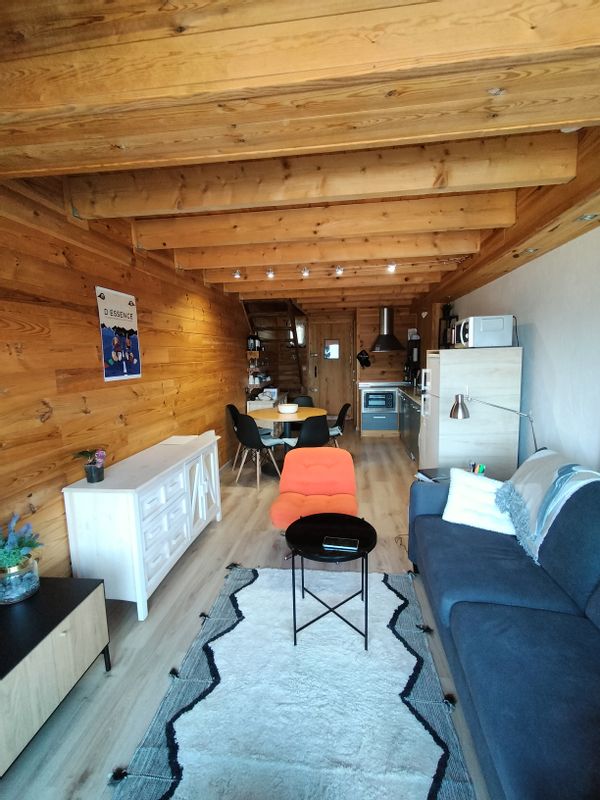 Joli appartement cosy ambiance chalet en bois avec mezzanine avec vue sur le lac et près des pistes