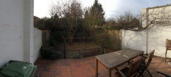 House in the row, with south orientated garden.