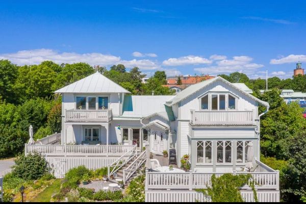 Traditional Swedish house in the archipelago of Stockholm