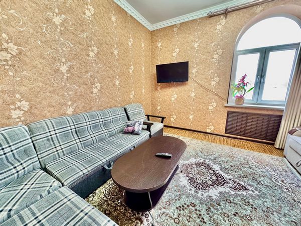 Apartment is located 3km from Airport. Nearby is the Askiya bazaar. Apartment is on the fourth floor