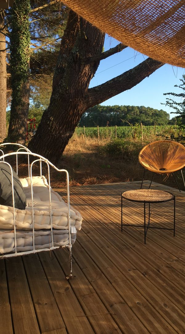 Bungalow sous les pins, vue vignes.