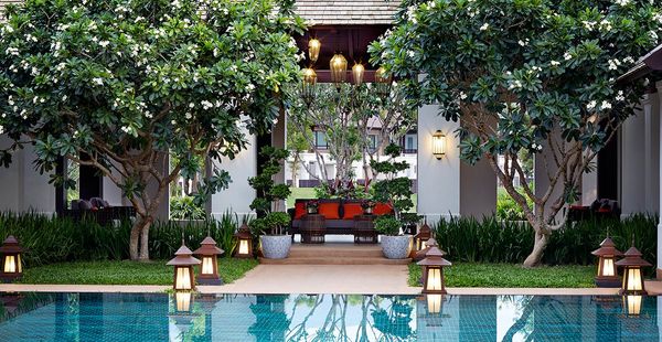 Lanna style home in lush green surroundings with swimming pool access