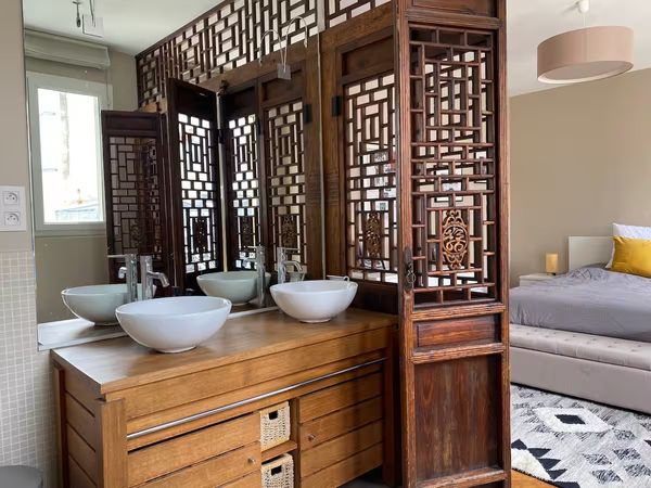 Superbe  et vaste appartement lumineux dans passage couvert typiquement parisien.