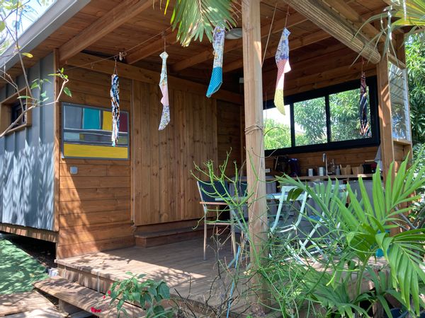 Bungalow, dans le jardin vue sur l'Océan