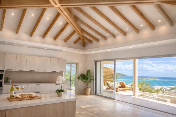 Villa neuve Noé , piscine jacuzzi vue mer à saint martin