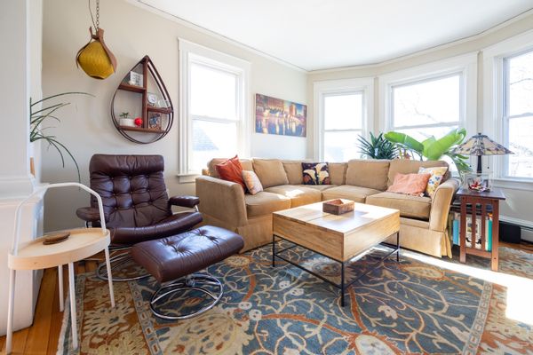 Susan's house is a sunny, inviting, 2rd floor walkup on East side of Providence.