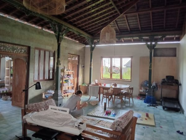 Hästgård nära Ubud på Bali.