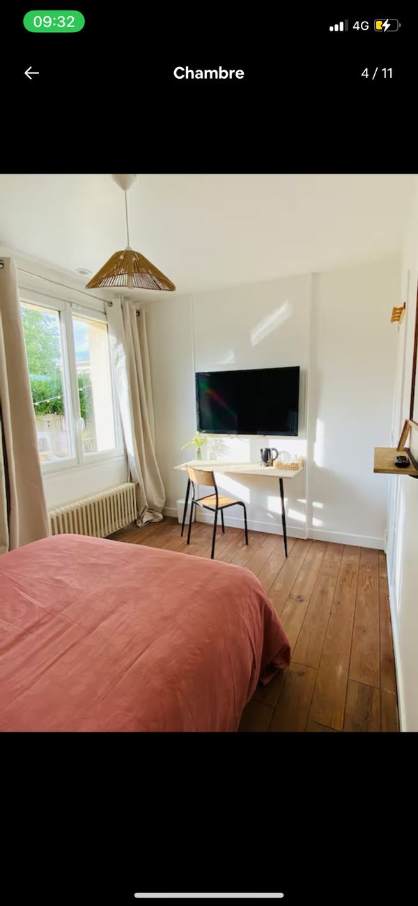 Chambre calme et lumineuse, vue sur le jardin