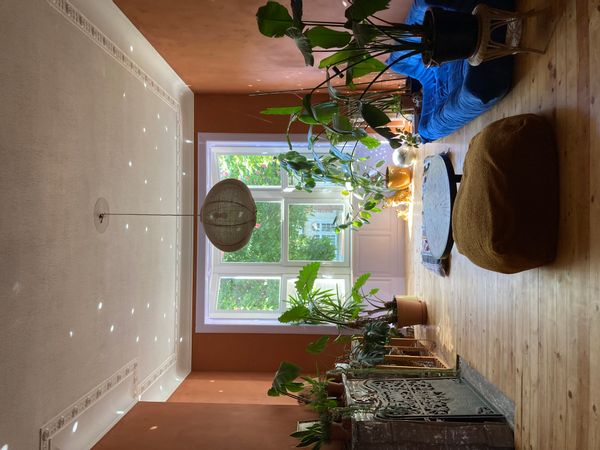 Appartement coloré avec jardin dans une belle rue