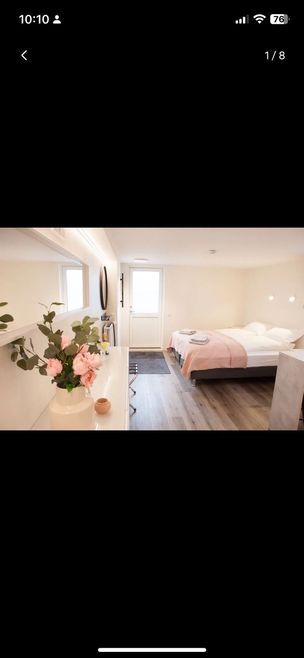Warm and cosy studio in a family house.