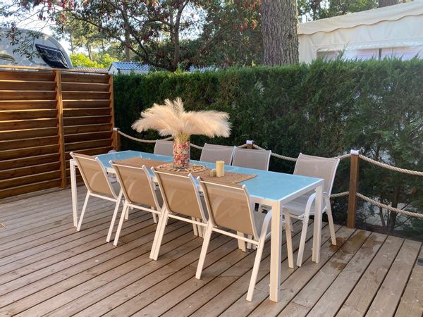 Mobilhome dans un coin de paradis, LEGE-CAP FERRET, 3 chambres - 2 salles de bain - 6/8 personnes