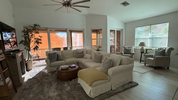 Bonnie's house is updated and stunning overlooking the first hole of the golf course