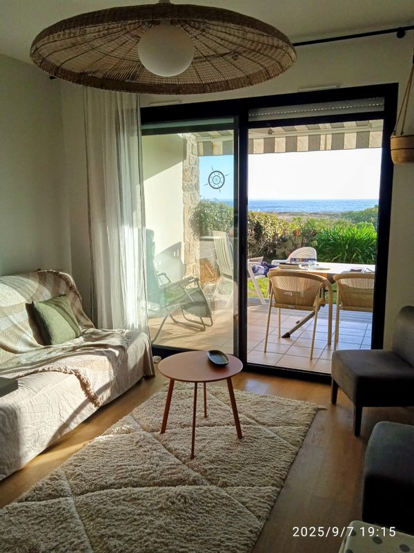 superbe vue sur côte sauvage et Belle-ile en mer, appartement 37m2, Rdc, 1 chambre