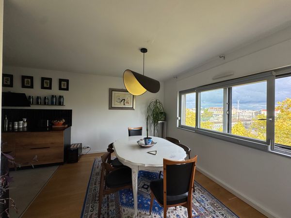 Appartement surplombant Lyon avec terrasse panoramique vue Saône et Alpes
