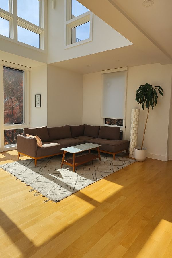 Modern, light-filled sanctuary that blends mid-century style with clean, contemporary design.