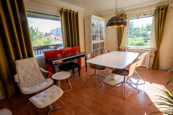 Amazing apartment with electric car, jacuzzi, sauna, barbaqoa, piano and hifi music equipment.