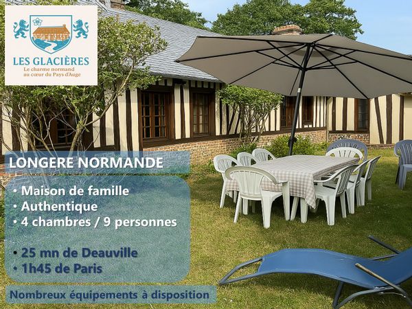 Longère de charme normande Les Glacières, entre mer et campagne, maison de famille jusqu'à 9 pers,