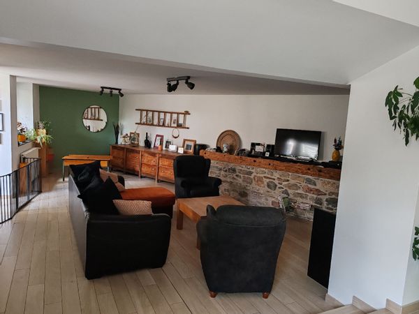 Ancienne maison rénovée avec espaces atypiques.  Extérieur avec piscine, proche centre ville.