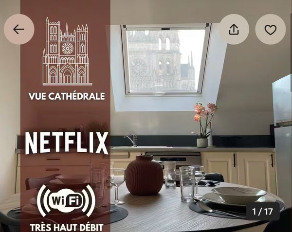 Appartement 3 chambres avec vue sur la Cathédrale Notre Dame d’Amiens