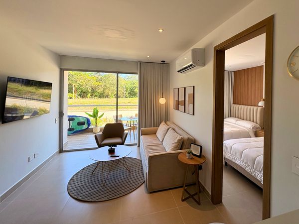 Apartamento de 2 cuartos, acogedor, con laguna y playa artificial en Baia Kristal, Cartagena