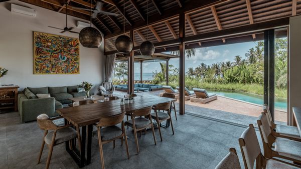 Private oceanfront villa. Stunning Bali sunsets guaranteed. Sleeps 10.