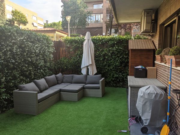 Beautiful house featuring a private garden and a communal swimming pool.
