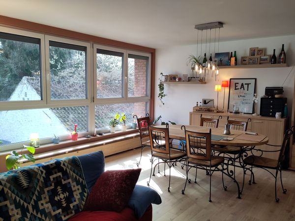 Matthieu and Oriane's apartment, in the center of Wavre, on the outskirts of Brussels.