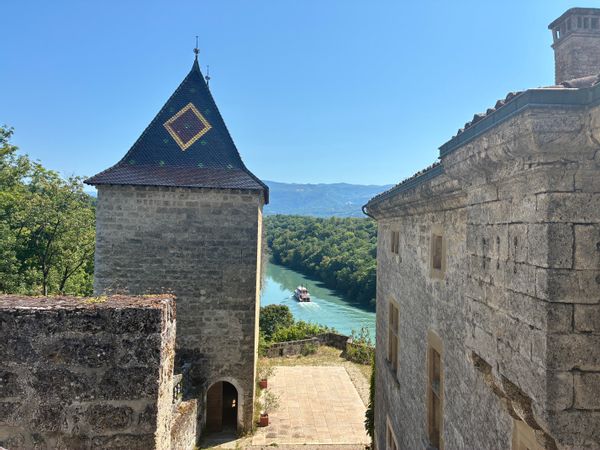 13th-century château above the Isère River with gardens, waterfalls, views and peaceful countryside.