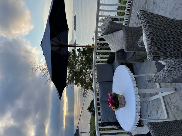 Gunnar's house got a spectacular view to a beautiful fjord. Terraces on several levels.