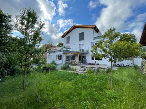 Big house in Rosenheim near river, lakes and mountains in South Bavaria.