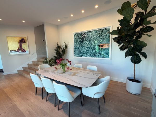 Contemporary Palm Springs style living close to shops in the serene Rockridge hills above Oakland.