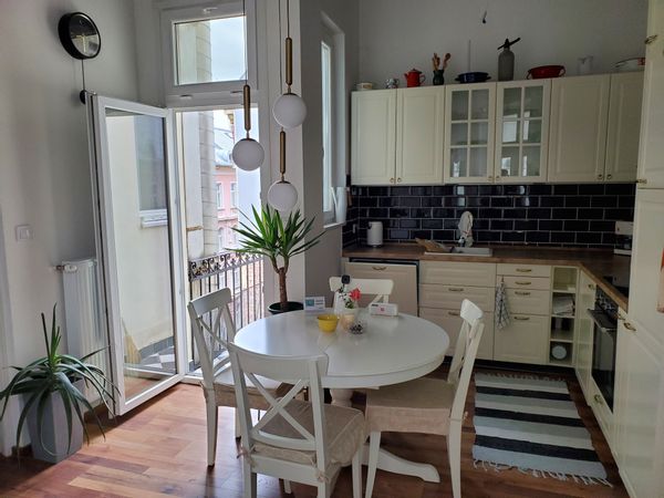 I can accommodate 2-3 persons. Maybe a small pet too. 1 room apartment in best location.