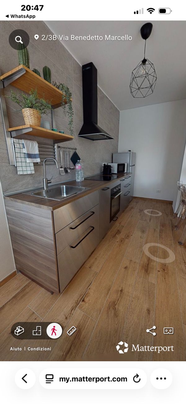 appartamento con camera da letto matrimoniale, bagno, soggiorno con cucina e divano letto singolo