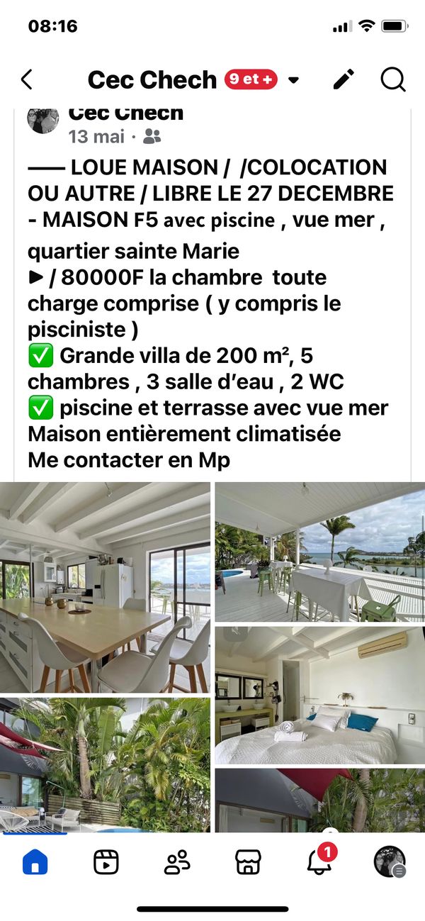 La villa de saint marie. Si tu es dans un quartier résidentiel face a la mer