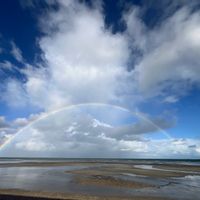 La maison mitoyenne au cœur de st vaast la hougue sur le port . Avec les  tours Vauban son port!